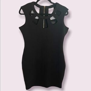 Kardashian Kollection Mesh Peekaboo Crepe Dress